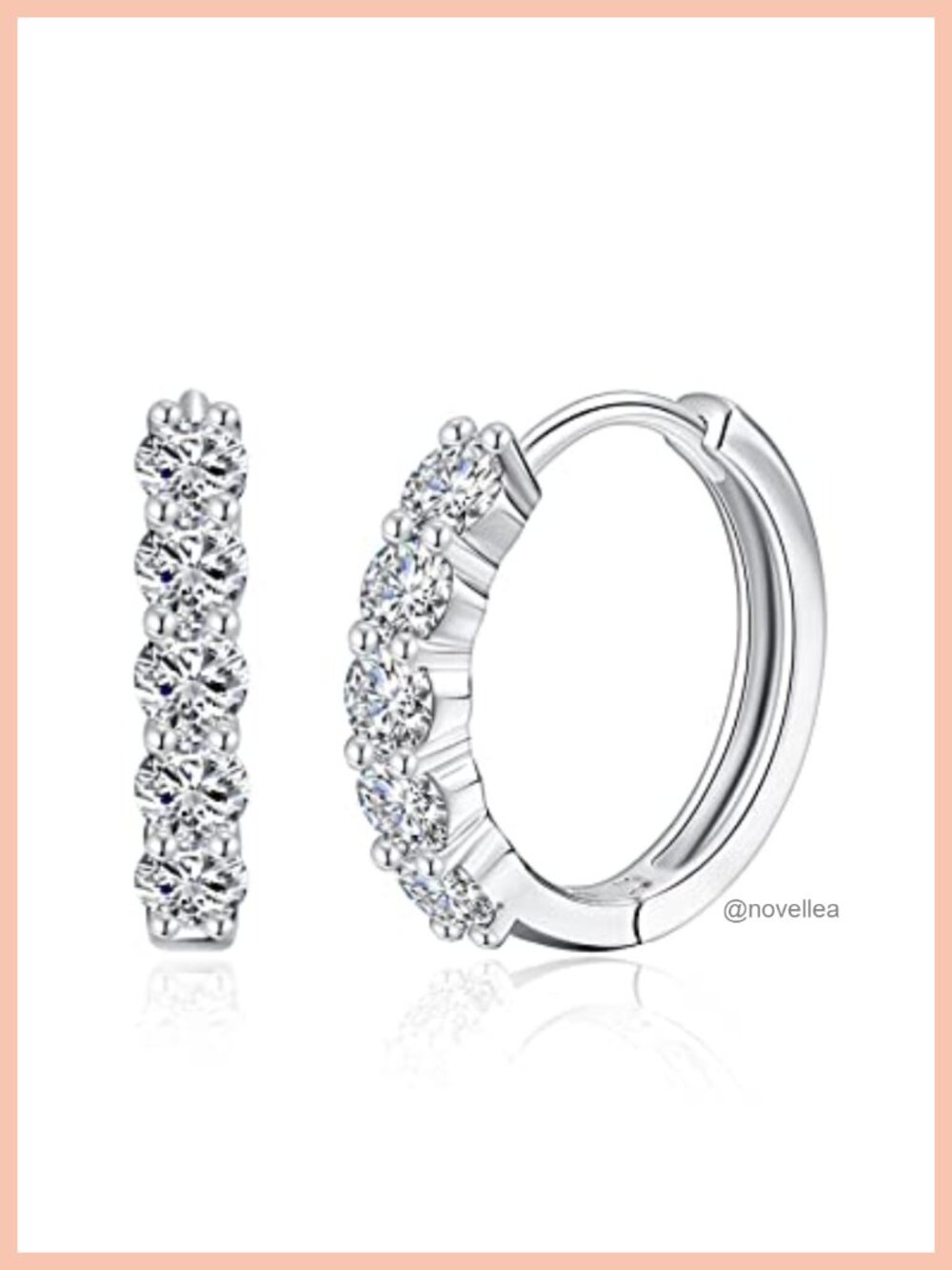 Real Moissanite Huggie Earrings Women Hypoallergenic Sterling Silver 18K Gold